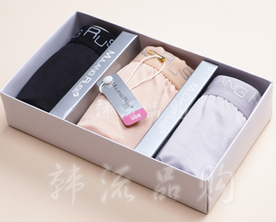 韩国Mulang Ruse专柜正品冰丝纯色无痕低腰三角女士女式女裤3条装