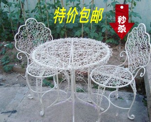 铁艺椅子茶几三件套休闲椅铁艺桌椅组合阳台户外咖啡桌椅包邮