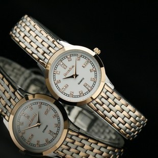正品新款手表 帮斯顿正品世界名表女表 金色钢带钻时装手表 女表