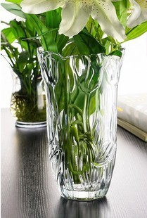 透明加厚玻璃花瓶现代时尚水培花器水晶花瓶 郁金香玻璃花瓶