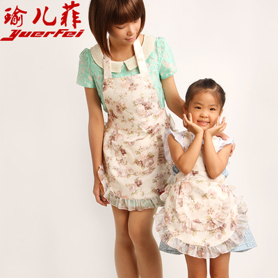 瑜儿菲 韩版亲子围裙套装 儿童画画围裙 可爱亲子围裙头巾袖套
