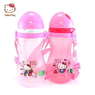 正品Hello Kitty凯蒂猫旋盖吸管杯夏季儿童直饮杯婴幼儿宝宝水杯