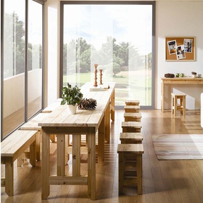 双层桌子实木餐桌椅组合简约现代简易吃饭桌子折叠田园电脑桌书桌