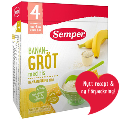 瑞典Semper森宝有机水果麦片粥米粥米粉 4月 含益生菌现货