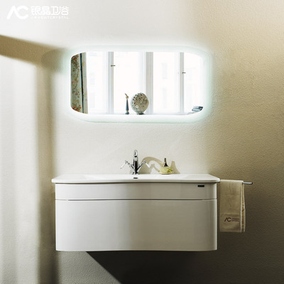 AC银晶 1.2米宽 多层实木 白色 多功能储物空间 悬挂 浴室柜组合