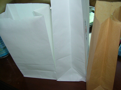 白色或本色方底防油纸袋 食品袋 4磅/6磅/8磅/12磅