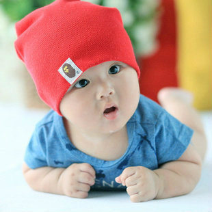 春秋儿童帽子可爱韩版套头帽男女宝宝帽婴儿帽保暖莱卡新生儿棉帽