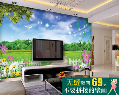 大型无缝3D立体电视背景墙纸壁画壁纸 环保整张自贴包邮 美式田园
