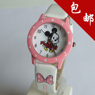免邮包邮白色迪士尼Disney小米奇小米妮Mickey表女孩男孩儿童手表