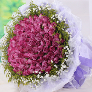 重庆万州涪陵渝中江北鲜花紫玫瑰花束全国鲜花店同城速递送花礼物