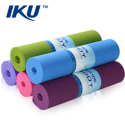 IKU正品瑜伽垫纯TPE加厚防滑加宽健身垫环保无味加长运动垫包邮