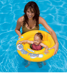 INTEX儿童游泳圈坐圈婴儿幼儿宝宝救生圈遮阳座圈泳圈浮圈1-2岁