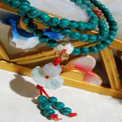 西藏吗哪掌柜原创|祈祷幸福|西藏风情孔雀石串珠手串、手链--幸福