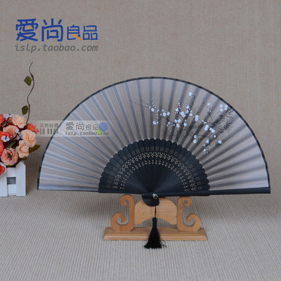 夏季古风扇子折扇日式女用中国风折叠小扇女士和风工艺绢扇日用扇