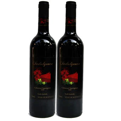 澳洲原瓶原装进口赤霞珠红酒干红葡萄酒 两瓶装搭配礼盒