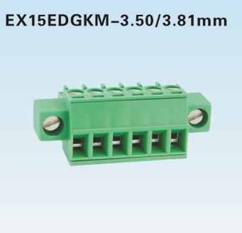 KF/RJ/EX 2EDGKMRM/VM-3.81/3.5 弯针直针插拔带耳接线端子公母座