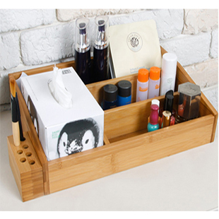 超好用 实木化妆品收纳盒 桌面收纳盒大号创意韩国储物盒子