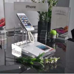 手机座高档透明亚克力防盗手机展示支架苹果底座架托台签促销