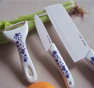 景德镇新视觉陶瓷刀套装 欧洲系风格家具日用厨房三件套礼品刀具