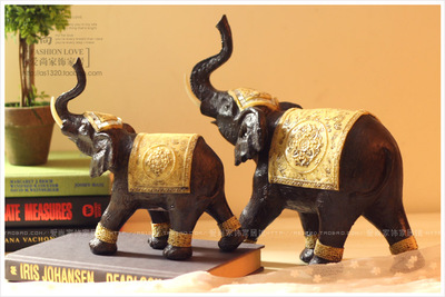 创意树脂工艺品吉祥大象 母子象摆件 时尚家居摆设 新房商务礼品