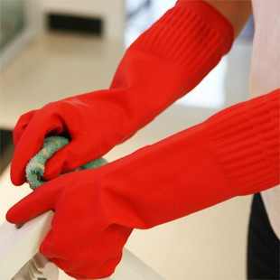 加长加厚橡胶手套 乳胶手套 清洁手套 洗碗手套 洗衣手套120g