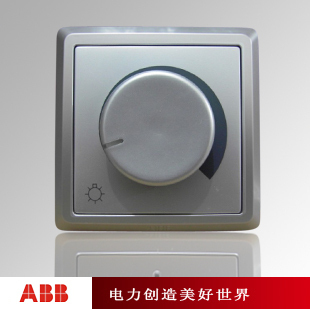 ABB开关插座面板ABB插座/德逸银色  一位/调光AE412-S
