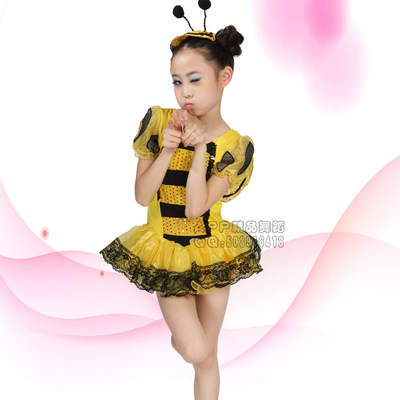 新款特价六一小蜜蜂动物表演舞蹈服装 幼儿时尚女童演出纱裙衣服