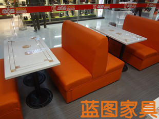 厂家直销西餐厅大理石餐桌椅 肯德基沙发卡座 咖啡厅餐桌椅 卡座
