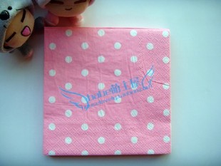 彩色餐巾纸/印花面巾纸/婚庆餐巾纸/粉色波点纸巾纸张3层