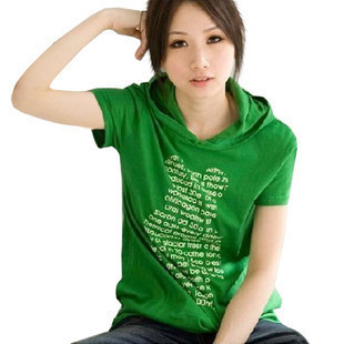 特价2015夏装新韩版大码女装小熊图案卡通带帽休闲短袖T恤胖MMt恤