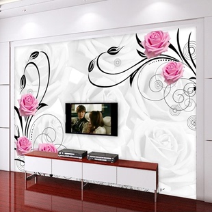 雅典大型壁画 定制墙纸壁纸电视背景墙 卧室沙发客厅 玫瑰情缘