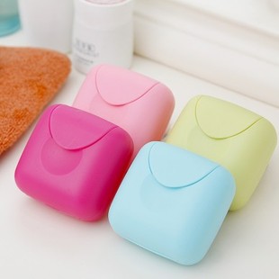糖果色创意旅行便携式香皂盒 多功能带锁扣密封盖肥皂盒