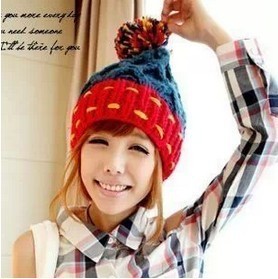 冬季帽子 女韩版 潮 甜美可爱休闲时尚百搭针织月子帽护耳保暖帽
