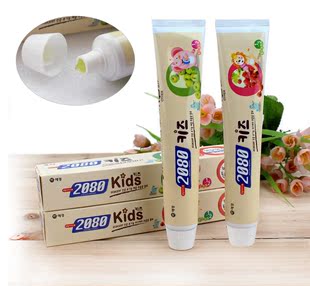 韩国 爱敬 2080乐活儿童牙膏100g 苹果味 天然有机 可吞咽 正品