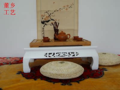 正品包邮日韩式老榆木茶几实木飘窗茶几小桌子炕桌白色地台矮桌