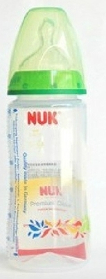 NUK300ml宽口PP彩色奶瓶 (硅胶1号中圆孔)40.741.732清仓特价包邮