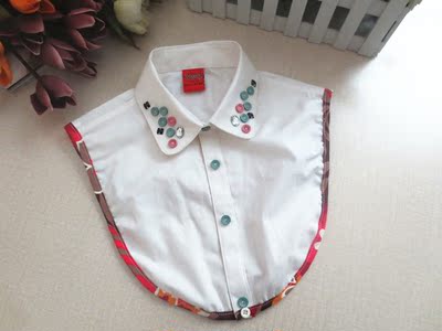 2件包邮 韩国假领子衬衫珍珠水钻配饰女式复古装饰衬衣假领