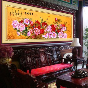 卡卡精准印花十字绣 客厅卧室画 最新款  国色天香 牡丹