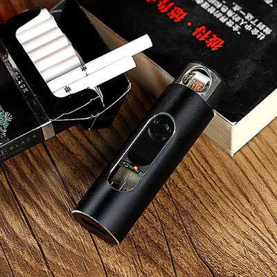 恋物创意家居 跃活F2金属外壳电子点烟器 USB充电打火机 超薄防风