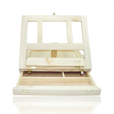 蒙玛特正品 环保 抽屉式松木画架含画盒 桌面画架/台式画架/画箱