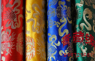 藏式布料 绸缎 贡缎 织锦缎 面料 八吉祥图案 1米