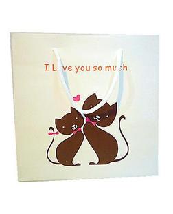 促销韩版精美情侣cat 手提礼品纸袋情人节礼物幸福袋