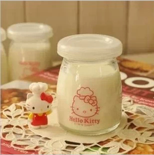 爆款 超萌厨师Hello Kitty 布丁瓶 奶瓶 酸奶瓶 含加强盖