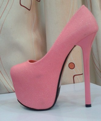 粉色气质名媛时尚细跟超高跟鞋15公分CM夜店单鞋性感细高跟女鞋