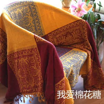 包邮 雪尼尔 沙发巾 沙发毯 钢琴罩 床盖 盖毯 双人 异域西藏风情