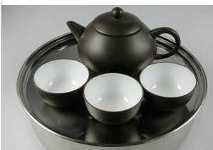 不锈钢茶盘功夫茶旅行套装 便携式紫砂功夫茶具套组 茶具 茶杯