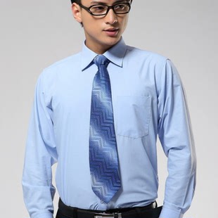 男士工装衬衫 职业衬衫  纯色白蓝等免烫商务正装职业装定制衬衣