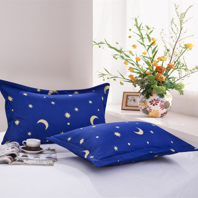 单人枕套 枕芯套子 枕头套 单只装星星月亮纯色波点正品特价蓝色