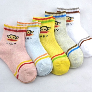 小童全棉春夏镂空袜子婴儿袜薄棉猴子