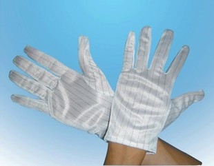 21-2223-24cm80g布料厂家直销防静电条纹手套厂尼龙手套劳保手套